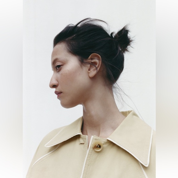 Zara OVERSIZED CONTRAST COAT. Beige. Sizes XS, S. New with Tags. - Picture 6 of 11